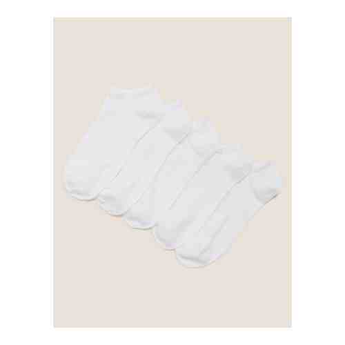 Носки однотонные короткие для спорта (5 пар) белый арт. T607552