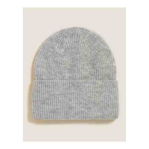 Вязаная шапка Beanie с отворотом арт. T015207F