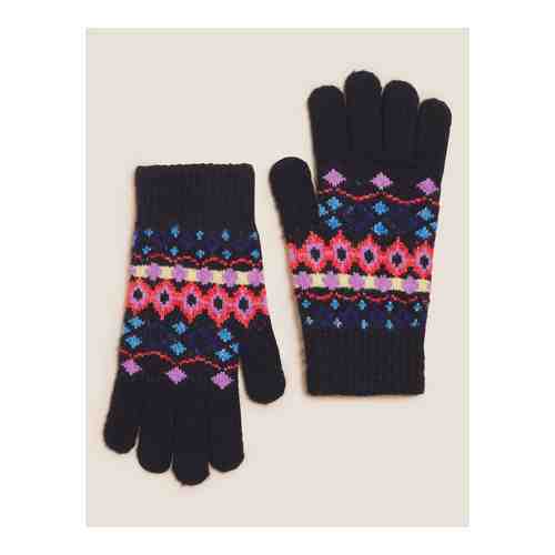 Вязаные перчатки с узором Fair Isle арт. T017008G